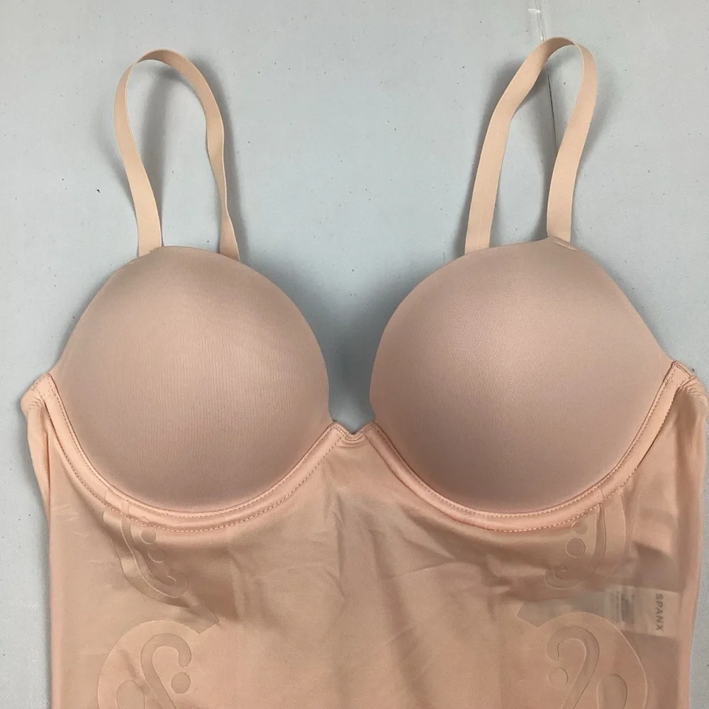 Spanx Haute Contour Deco Sweetheart Pink Panty Bodysuit Bodyshaper 34B